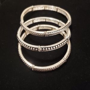 Can't Get Enough Antique Silver Plated 3 PC Bracel